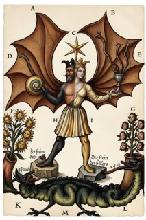 Unification of all contrasts, masculine and feminine combined in one body, historical illustration,