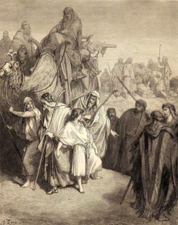 Joseph Is Sold by His Brothers, woodcut by Gustave Doré