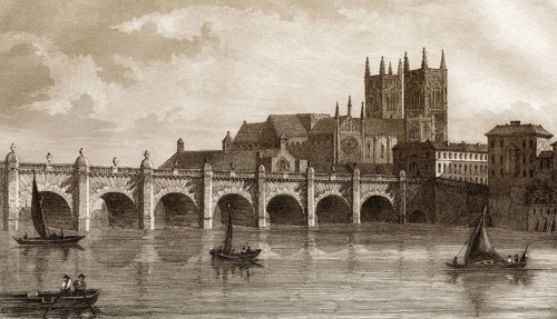 Westminster Bridge, bridge over the River Thames, 18th century, London, England, Great Britain