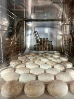 Macarons in the oven, Vienna, Austria