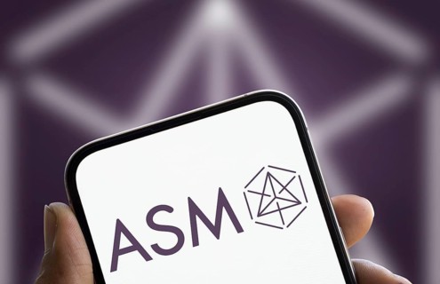 ASM logo is displayed on smartphone. ASM International N.V is a Dutch headquartered multinational