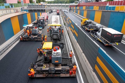 Rehabilitation of the A52 motorway near Essen, an 8 km long section between the Essen-Kettwig