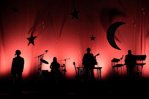 Sihouettes of music band during concert