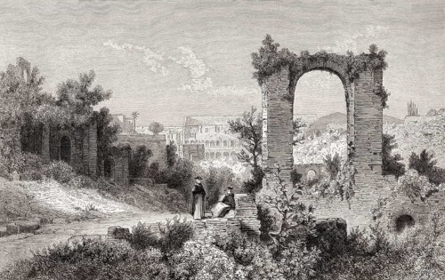 View from the Palatine Hill, Rome, Italy, 19th Century