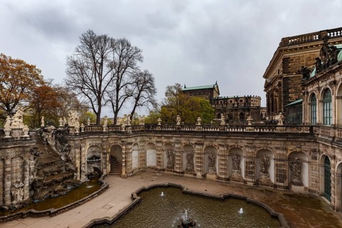 The majestic Palace Zwinger in Dresden, Germany, showcases exquisite Baroque architecture with