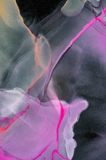 A striking display of vibrant neon colors, featuring shades of pink, orange, and green flowing