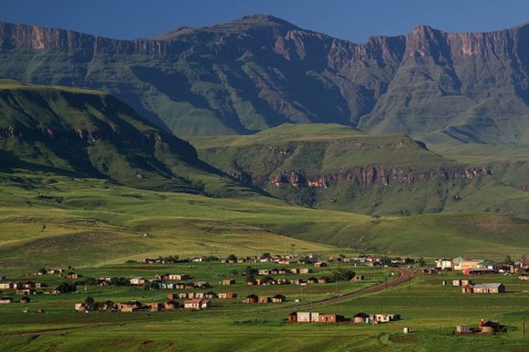 South Africa, Africa, view of the Drakensberg Mountains, Drakensberg Mountains