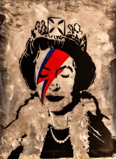 Banksy - Ziggy Stardust, homage and irony for the Diamond Jubilee of Queen Elizabeth II, 2012,