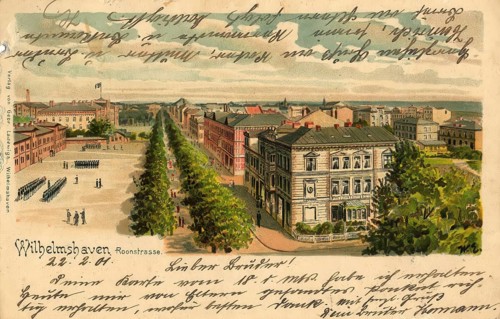 Historical postcard, picture postcard, Wilhelmshaven, Lower Saxony, Germany, digitally enhanced