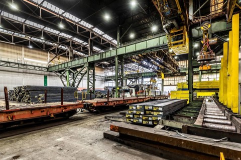 Thyssenkrupp Warmwalzwerk, Brammenlager, Hohenlimburg, Hagen, North Rhine-Westphalia, Germany