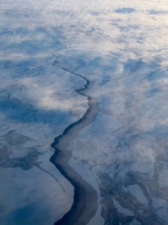 Structures in ice, frozen sea, Bothnia, aerial view, Gulf of Bothnia