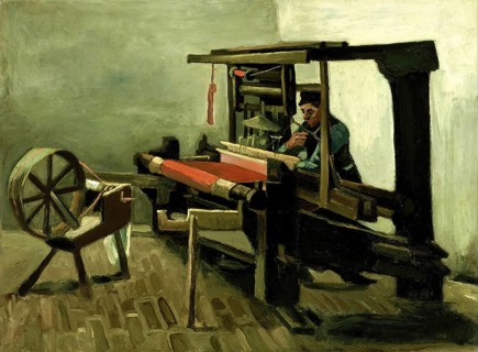 Weaver (1884), Weaver at the Loom, Painting by Vincent Willem van Gogh (born 30 March 1853 in