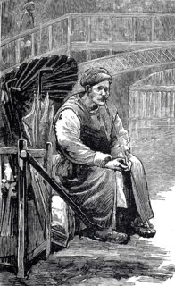 China in 1898, sitting man with a long pipe, illustration, reproduction of a model from the 19th