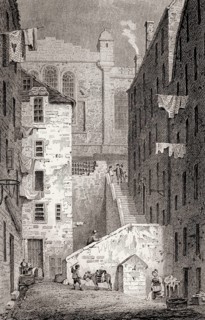 Parliament house, from the Cowgate, Edinburgh, Scotland, 19th century, Views in Edinburgh by J. & H