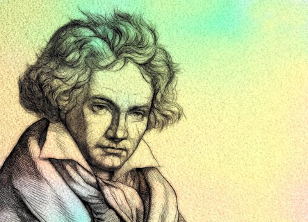 Ludwig van Beethoven, 1770 -1827, German composer, digitally altered