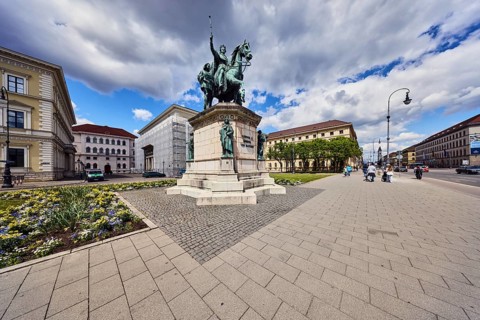 Equestrian statue of Ludwig I of Bavaria, sculptor Max Carl von Widnmann, neurainessance style,