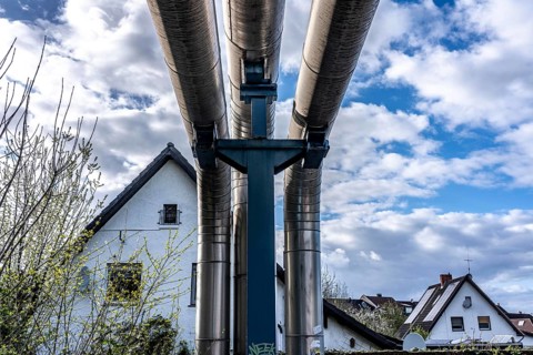 District heating pipeline from UNIPER coal-fired power plant Datteln 4, cogeneration, generation of