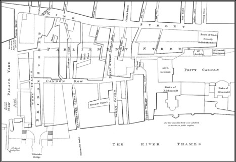 Map of Westminster, London, England, 1740