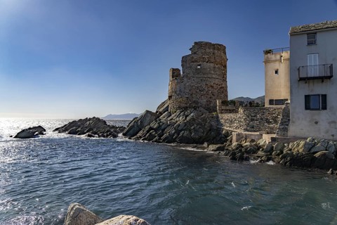 The Genoese Tower of Erbalunga, Brando, Cap Corse, Corsica, France