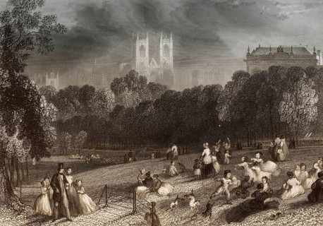 St James's Park, Buckingham Palace, Westminster Abbey, London, England, after Thomas Harvey, ca.