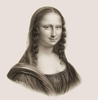Illustration after the painting la Gioconda, Mona Lisa by Leonardo da Vinci, 1452 - 1519, Italian
