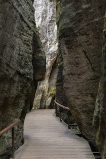 Path through the rocks at Adršpach-Teplice Rocks on a sunny day in autumn, Dolní Adršpach, 549 57