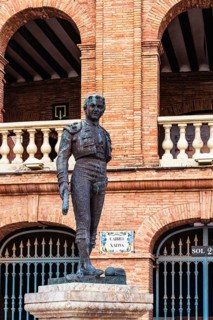 Monument of Manolo Montoliu and Plaza de Toros de Valencia, Valencia, Spain