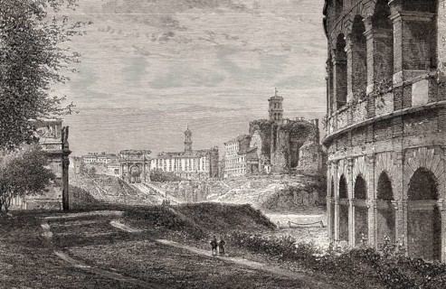 The Roman Forum or Forum Romanum, Rome, Italy, 19th Century