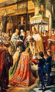 Coronation of Henry II in Rome in 1014 by Hermann Wislicenus, mural in the Kaisersaal Goslar, Lower