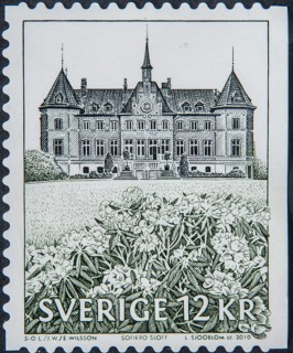 Sofiero Castle at Helsingborg, Skåne county, Sweden, Scandinavia. Image on a Swedish post stamp