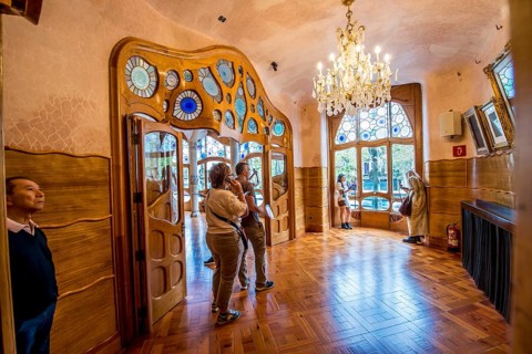 Interior of Casa Batllo modernism design by Antoni Gaudi, old town, barcelona, spain
