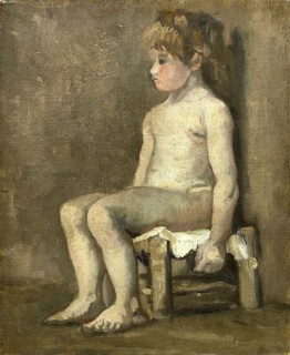 Nude Girl, Seated, Seated naked girl, painting by Vincent Willem van Gogh (born 30 March 1853 in