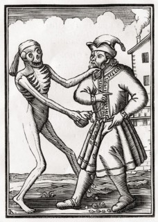 Der Tod kommt zum Juden Aus Der Todten Tanz oder Der Totentanz, Basel 1843, Death comes to the Jew
