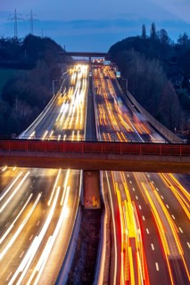 Motorway A3 between Düsseldorf and Leverkusen, near Erkrath, freeing of the hard shoulder during