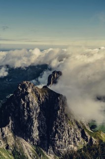 Sunrise hike on the Hochplatte near Halblech in the Ammergau Alps, Ammergebirge in the Allgäu,