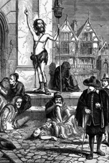 An enthusiast denounces London during the Great Plague (1664 to 1666), the last great bubonic