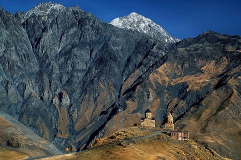 Georgia, Svaneti, Kazbegi, Tsmanda Sameba Monastery, Svaneti, Georgia