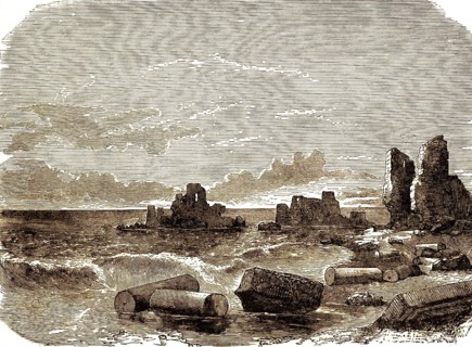 Ruins of Caesarea Stratonis or Caesarea Palestinae, ancient city of the Roman province of Judea on