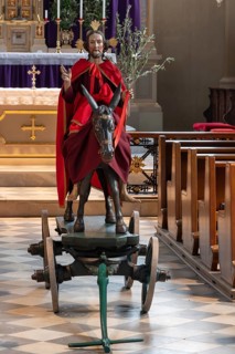 Palmesel decorated for the Palmesel procession, tradition since the 18th century, Parish Church of