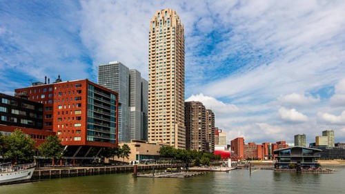 Modern architecture in the city panorama, Rotterdam, the Netherlands