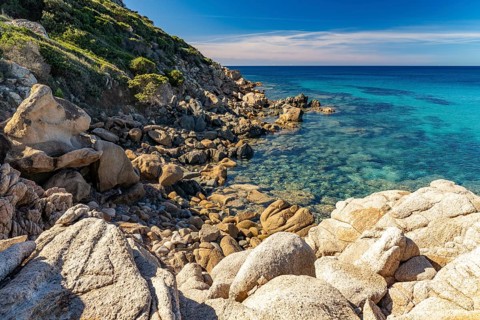 Rock formation on the coast of Tizzano, Sartene, Corsica, France