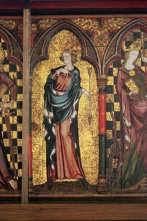 Saint Edmund, Medieval Retable painting, church of Saint Mary, Thornham Parva, Suffolk, England, UK