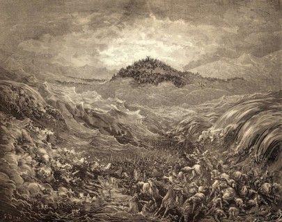The Egyptians Drowning in the Red Sea, woodcut by Gustave Doré