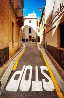 Architecture in the old town of Santanyi, Majorca, Balearic Islands, Spain