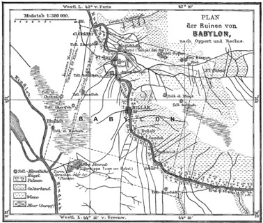Map of the Babylonian Ruins, 19th century