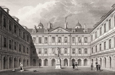The courtyard of the Palace of Holyroodhouse, Edinburgh, Scotland, 19th century, from Modern Athens