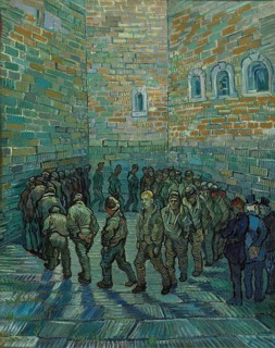 The Prison Courtyard (1890), Round of the Prisoners, also Prisoners' Tour, painting by Vincent