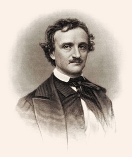 Portrait of Edgar Allan Poe, 1809 – 1849, American writer, digitally edited according to a