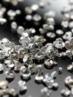Many valuable diamonds, some rough, some cut, for further processing for the jewellery industry