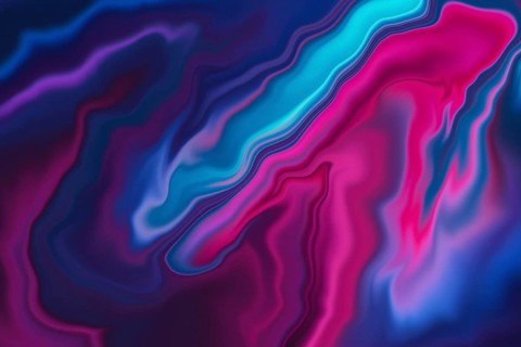 A dynamic abstract background featuring flowing neon colors, blending shades of blue, pink, and